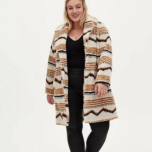 Torrid Ikat Faux Fur Coat